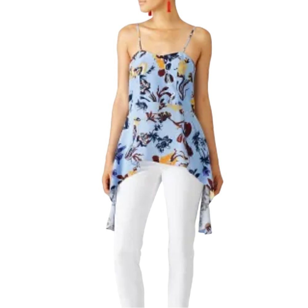 Tibi Blue Goth Floral Cami Size 2
